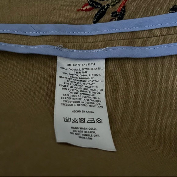 Cartonnier Tan Trench Coat with Floral Embroidery - Picture 6 of 6